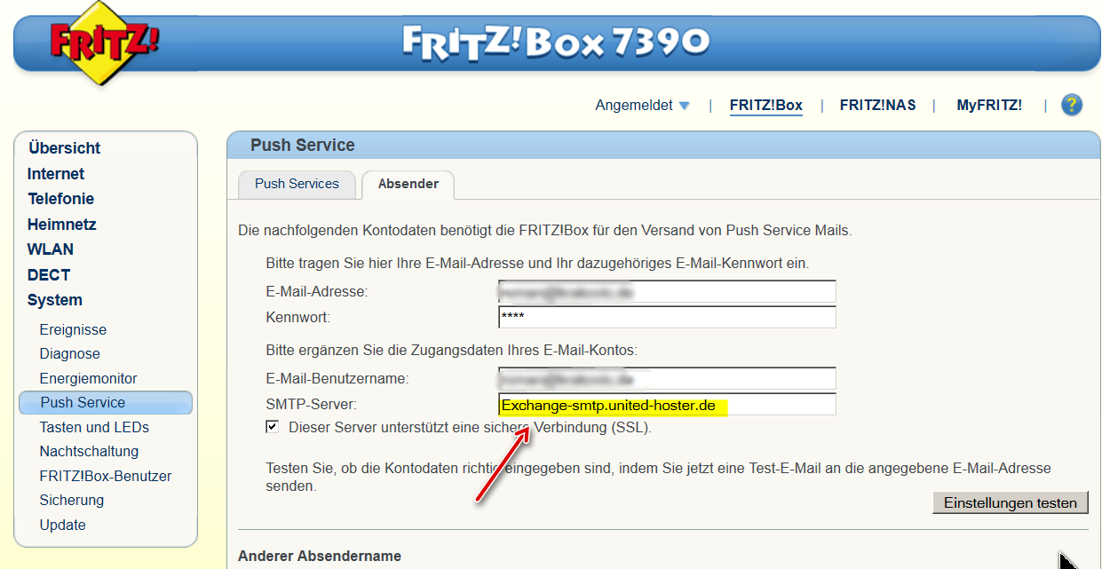 Egomania Weglaten Ansichtkaart Fritzbox 7390: Push Service: Info über verpasste Gespräche zum SMTP Server  von united-hoster.de schicken - krakovic.de