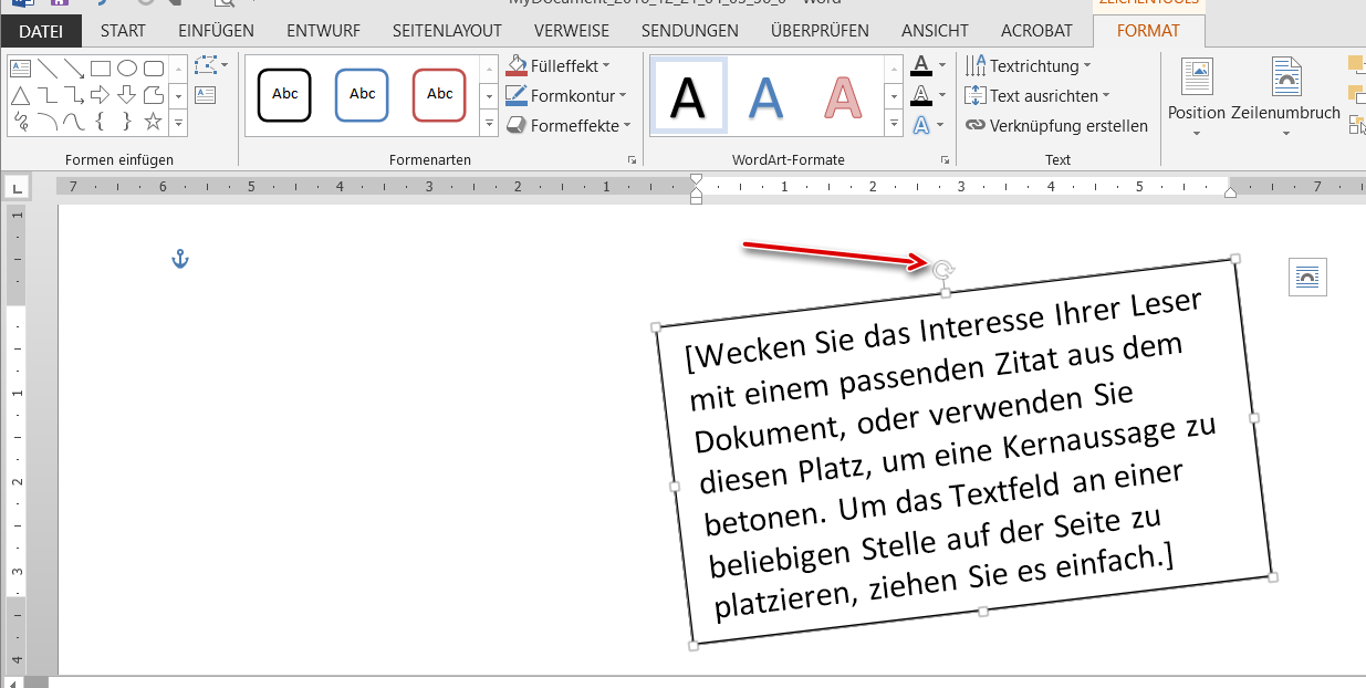 Microsoft Word 2013: Text drehen - krakovic.de